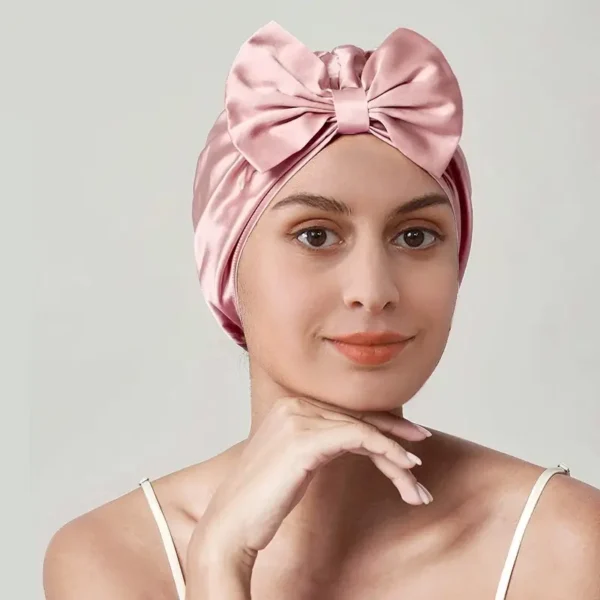 Silk Suen 19mm Mulberry Silk Bonnet With Bow-Front