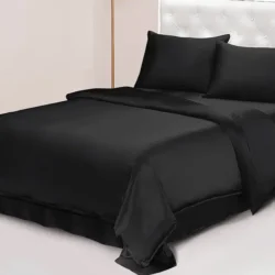 Silk Suen mulberry silk duvet cover in black