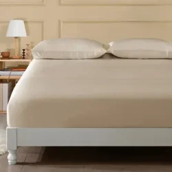 Silk Suen mulberry silk fitted sheet in beige