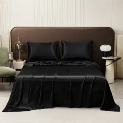 Silk Suen mulberry silk sheet set-black