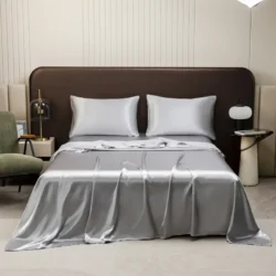 Silk Suen mulberry silk sheet set-silver grey